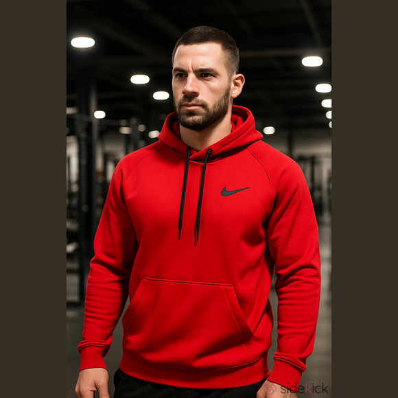 Nike Other - Nike Red and Black Mens Hooded Fleece Sweatshirt Size 2XL